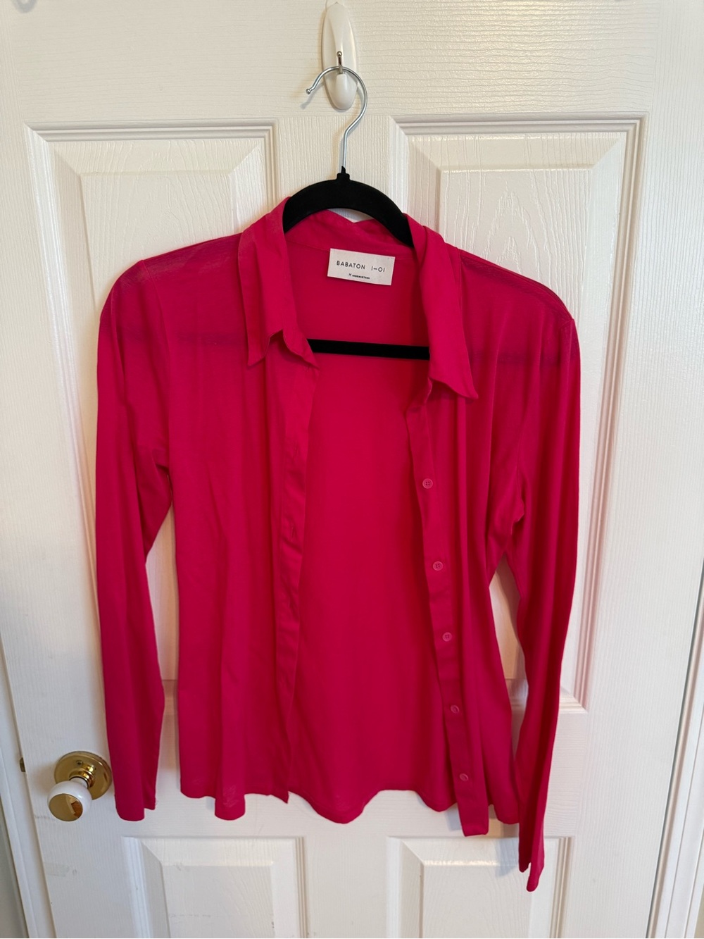 Babaton Fuchsia Long-Sleeve Button-Down Shirt